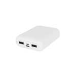 Eco-friendly power bank with charge indicator, 10,000 mAh white colour first view