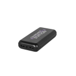 Eco-friendly power bank with charge indicator, 20,000 mAh black colour image with logo