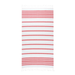 Striped cotton-polyester beach towel with fringes, 180 g/m2 red colour first view