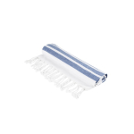 Striped cotton-polyester beach towel with fringes, 180 g/m2 navy-blue colour