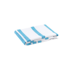 Striped cotton-polyester beach towel with fringes, 180 g/m2 light blue colour second view