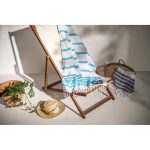 Striped cotton-polyester beach towel with fringes, 180 g/m2 still life view