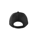 Recycled polyester cap with 5 panels and adhesive closure, 210 g/m2 black colour third view