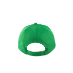 Recycled polyester cap with 5 panels and adhesive closure, 210 g/m2 green colour third view