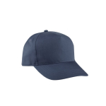 Recycled polyester cap with 5 panels and adhesive closure, 210 g/m2 navy-blue colour first view