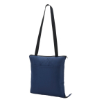 Foldable polyester picnic blanket that converts into a bag blue colour