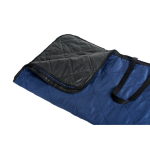 Foldable polyester picnic blanket that converts into a bag blue colour fourth view