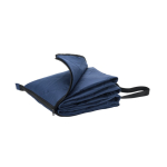 Foldable polyester picnic blanket that converts into a bag blue colour fifth view