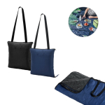 Foldable polyester picnic blanket that converts into a bag various colours