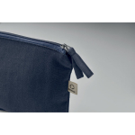 Wash bag made from recycled fabrics with matching zip