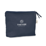 Wash bag made from recycled fabrics with matching zip