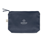 Wash bag made from recycled fabrics with matching zip
