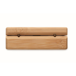 Wireless earphones with microphone in a bamboo case wood colour ninth view