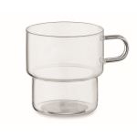 Fully borosilicate glass mug with stackable design, 300 ml transparent colour