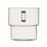 Fully borosilicate glass mug with stackable design, 300 ml transparent colour sixth view