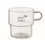 Fully borosilicate glass mug with stackable design, 300 ml transparent colour main view