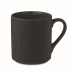 Matte ceramic mug with embossed finish, 340 ml black colour