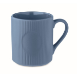 Matte ceramic mug with embossed finish, 340 ml blue colour