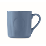 Matte ceramic mug with embossed finish, 340 ml blue colour second view