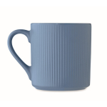 Matte ceramic mug with embossed finish, 340 ml blue colour third view