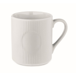 Matte ceramic mug with embossed finish, 340 ml white colour