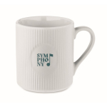 Matte ceramic mug with embossed finish, 340 ml white colour main view