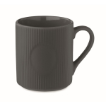 Matte ceramic mug with embossed finish, 340 ml dark grey colour