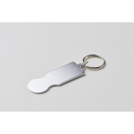 Recycled aluminium keyring for shopping trolley use silver colour fourth photographic view