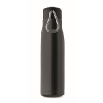 Leak-proof stainless steel bottle with cord handle, 500 ml black colour fifth view