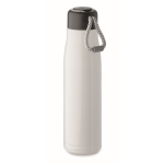 Leak-proof stainless steel bottle with cord handle, 500 ml white colour