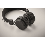 Foldable wireless headphones with built-in microphone black colour fifth photographic view