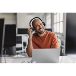 Foldable wireless headphones with built-in microphone black colour second ambient view