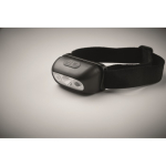 Adjustable rechargeable head torch with 3 lighting modes black colour third photographic view