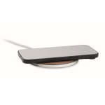 Circular wireless charger with walnut top detail, 15W wood colour second view