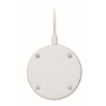 Circular wireless charger with walnut top detail, 15W wood colour fourth view