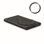 Magnetic fast-charging wireless charger with power bank, 15W black colour