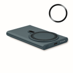 Magnetic fast-charging wireless charger with power bank, 15W blue colour