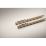 Set of 2 wheat straw pens with blue ink and graphite ink beige colour fourth photographic view