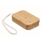 Bamboo box with strap and wireless charging function, 15W wood colour second view