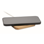 Bamboo box with strap and wireless charging function, 15W wood colour third view