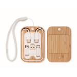 Bamboo box with strap and wireless charging function, 15W wood colour