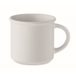 Monochrome matte-finish mug with upper rim, 300 ml white colour
