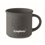 Monochrome matte-finish mug with upper rim, 300 ml dark grey colour main view