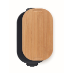 Lunchbox with bamboo lid and two side-locking clips, 700 ml navy-blue colour fourth view