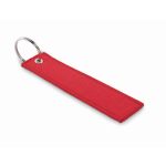 Rectangular keyring made of polyester fabric in various colours red colour