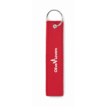 Rectangular keyring made of polyester fabric in various colours red colour second main view