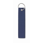 Rectangular keyring made of polyester fabric in various colours navy-blue colour second view