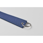 Rectangular keyring made of polyester fabric in various colours navy-blue colour third photographic view