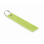 Rectangular keyring made of polyester fabric in various colours neon green colour
