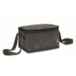 Personal cooler bag made of RPET felt with front pocket, 5L dark grey colour